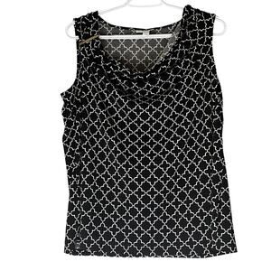 Charter Club Black & White Patterned Tank Top Size 1X